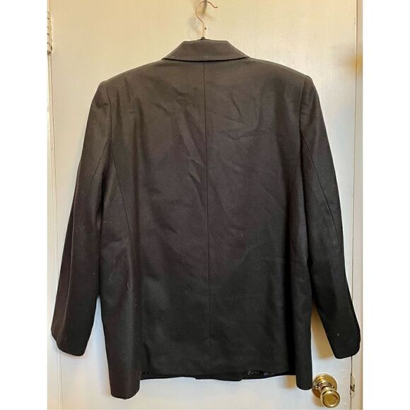 🔴 Vintage Requirements 100% Oversized Wool Blazer Black gold buttons size 18 - Picture 8 of 13